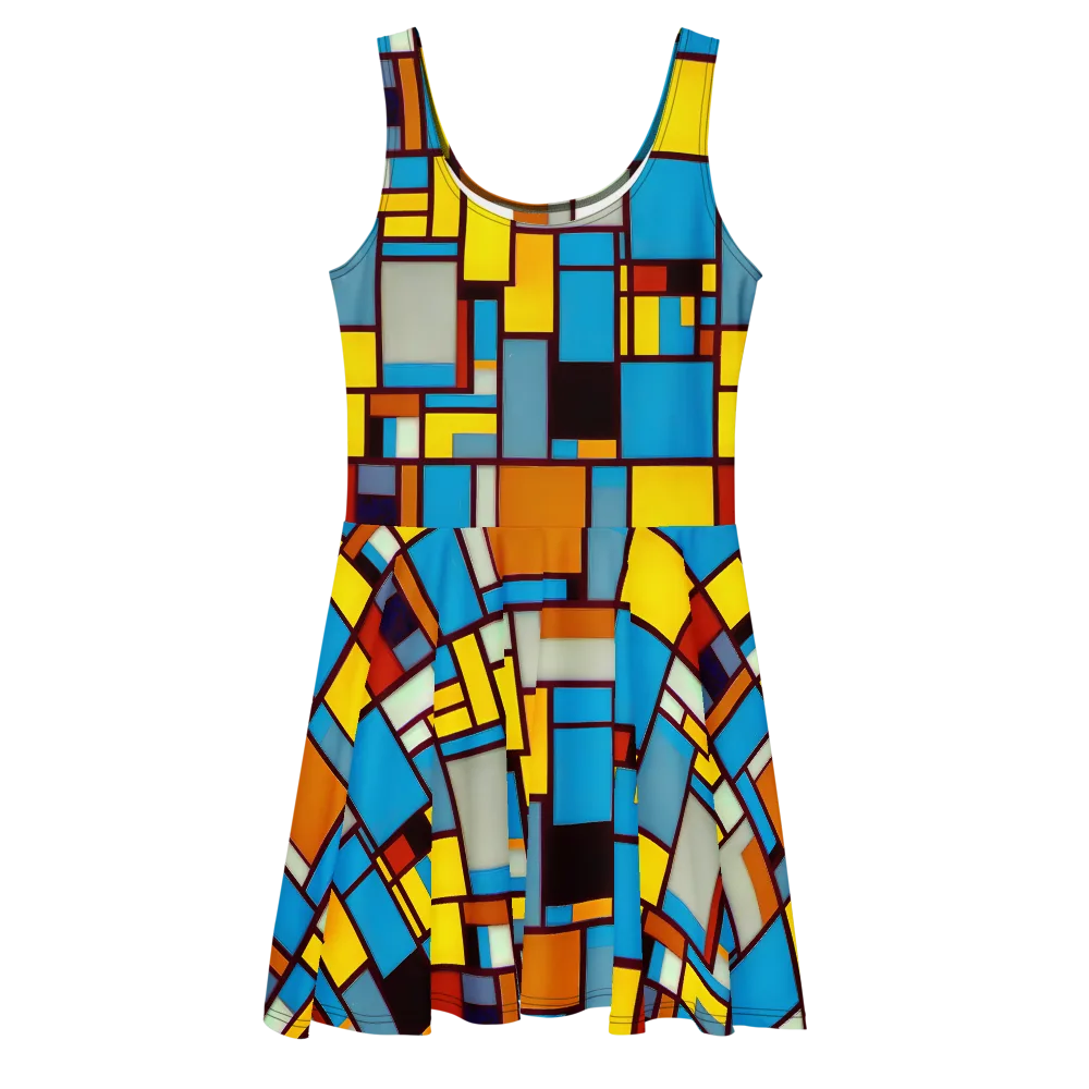 Bauhaus Blaze on Skater Dress — Front