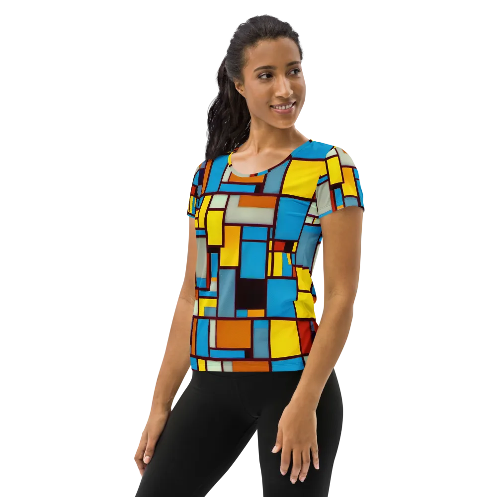 Bauhaus Blaze on Women's Athletic T-Shirt — Left