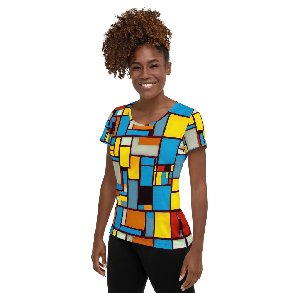 Bauhaus Blaze on Women's Athletic T-Shirt — Left