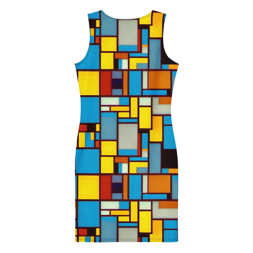 Bauhaus Blaze on Bodycon Dress — Back