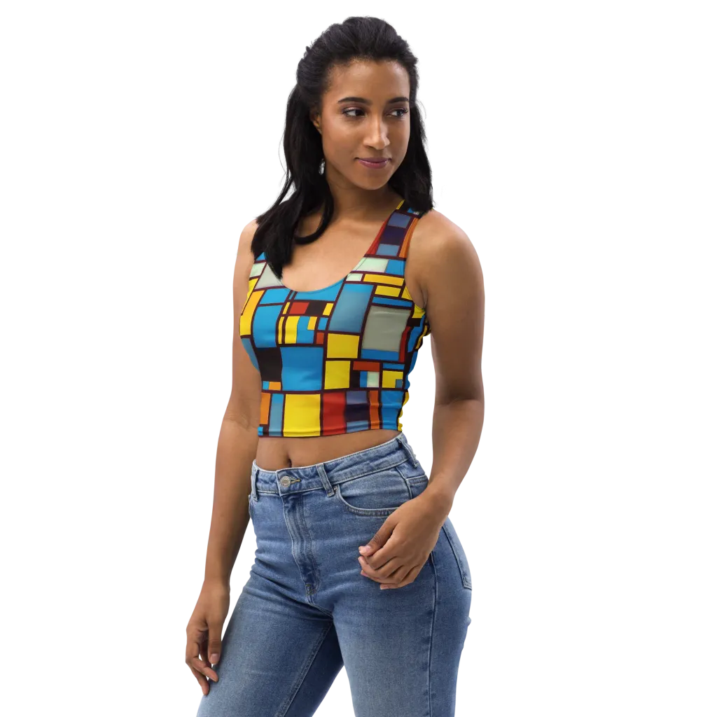 Bauhaus Blaze on Crop Top — Left Front