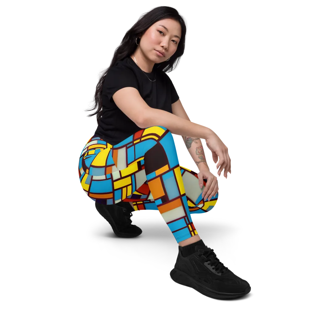 Bauhaus Blaze on Leggings with Pockets — Right Front