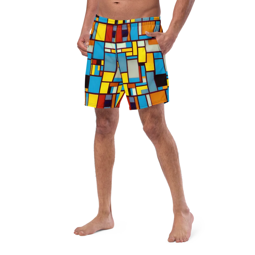 Bauhaus Blaze on Swim Trunks — Left Front