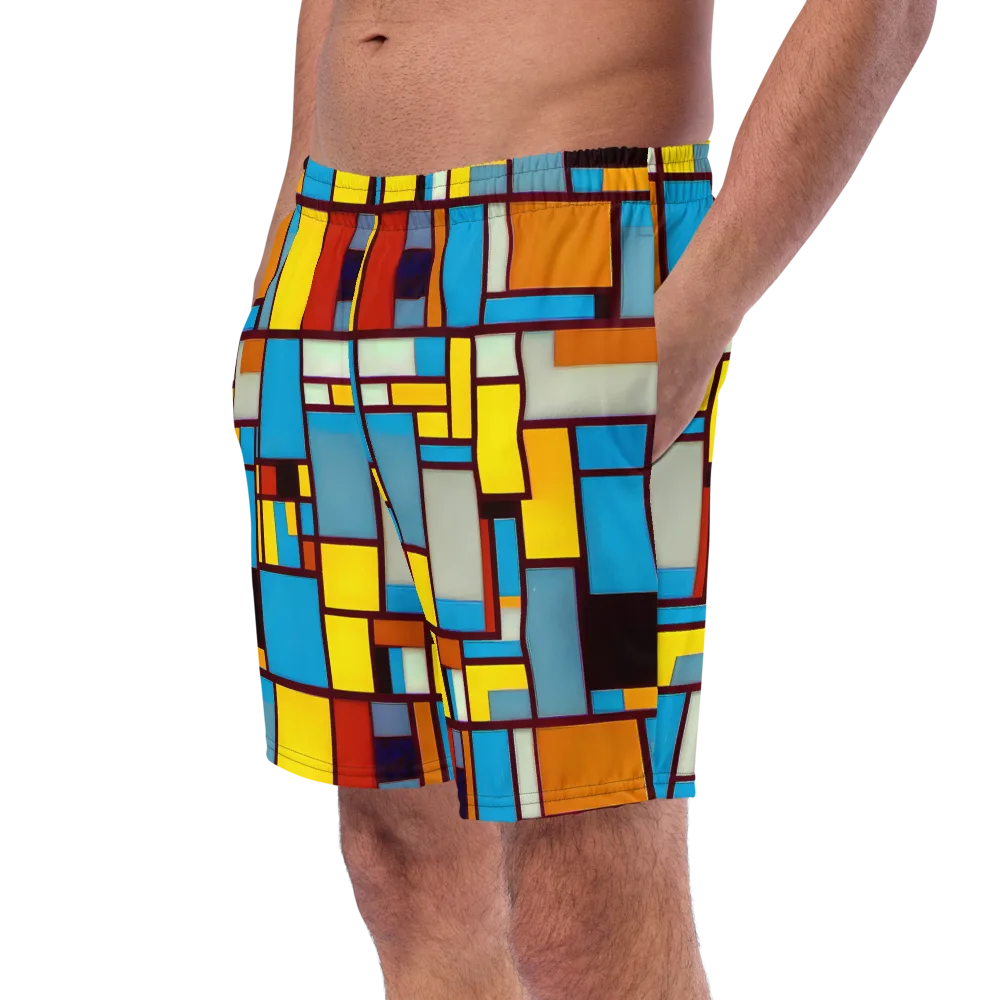 Bauhaus Blaze on Swim Trunks — Left Front