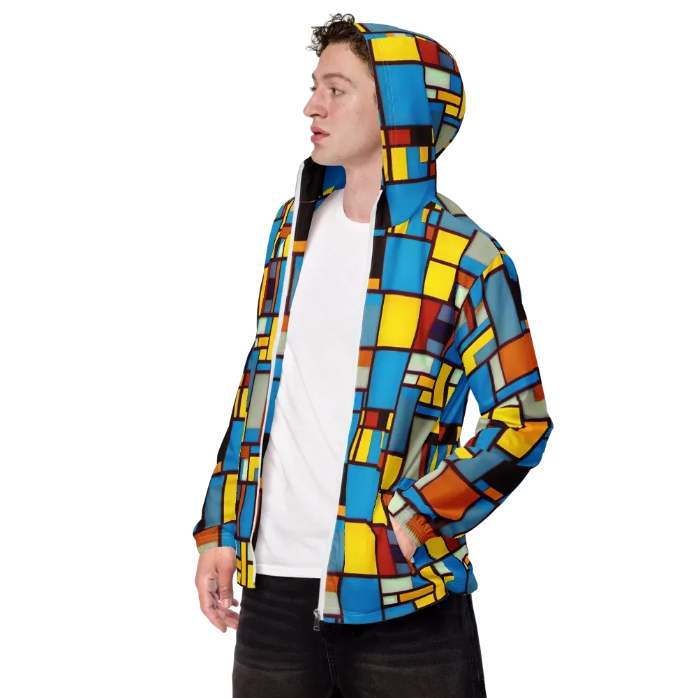 Bauhaus Blaze on Men's Windbreaker — Left Front