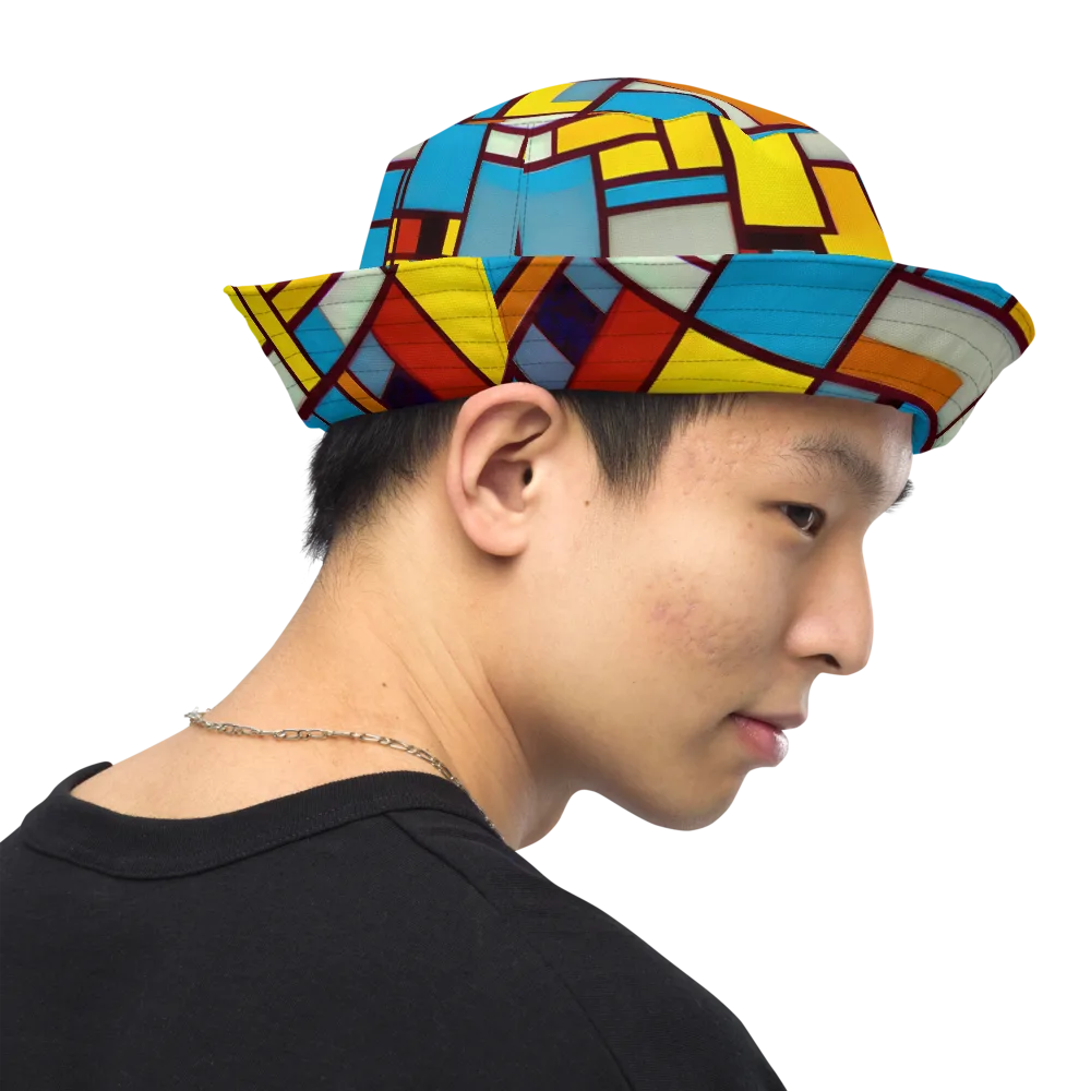 Bauhaus Blaze on Reversible Bucket Hat — Right Outside