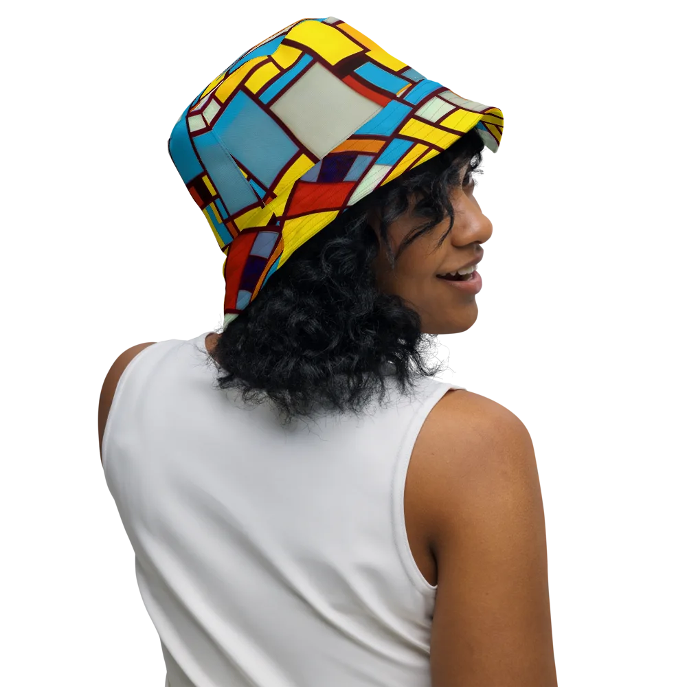 Bauhaus Blaze on Reversible Bucket Hat — Right Outside