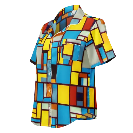 Bauhaus Blaze on a Women's Short Sleeve Pajama Top