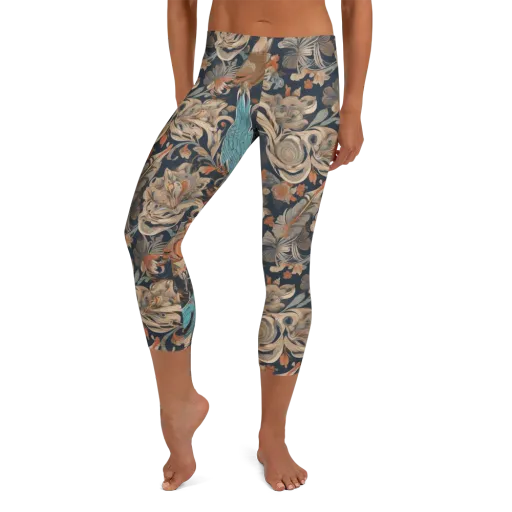 Aviary Nocturne on a Capri Leggings