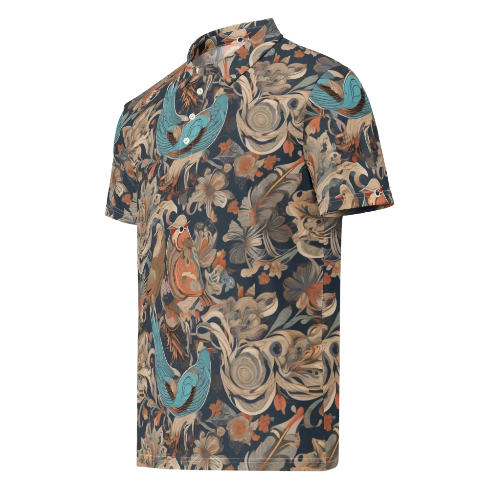 Aviary Nocturne on Men's Slim Fit Polo Shirt — Left Front