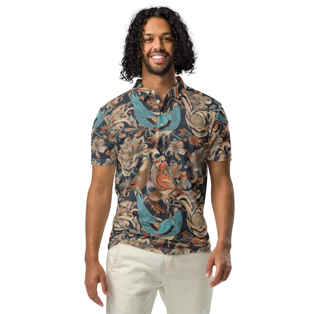 Aviary Nocturne on Men's Slim Fit Polo Shirt — Front