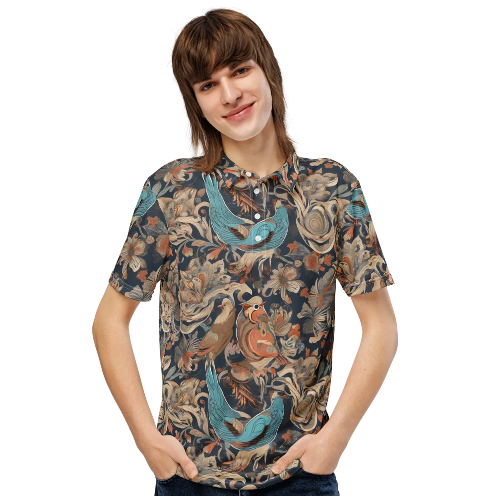 Aviary Nocturne on Men's Slim Fit Polo Shirt — Front