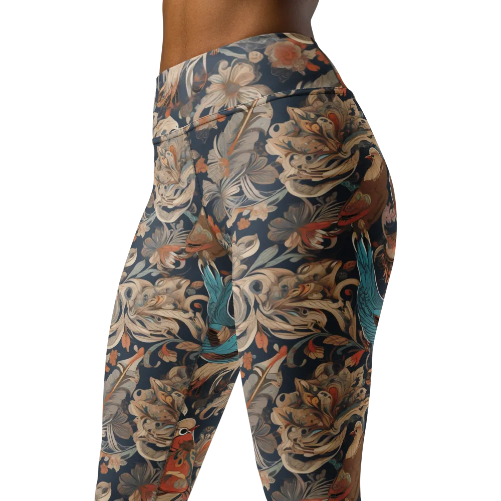 Aviary Nocturne on Yoga Leggings — Left Front