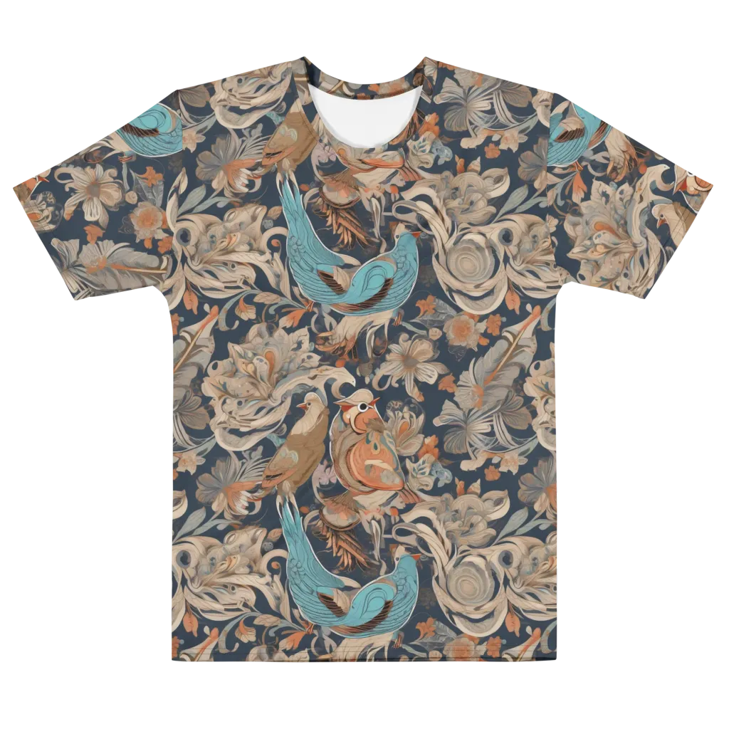 Aviary Nocturne on Men's Cotton Crew Neck T-Shirt — Front