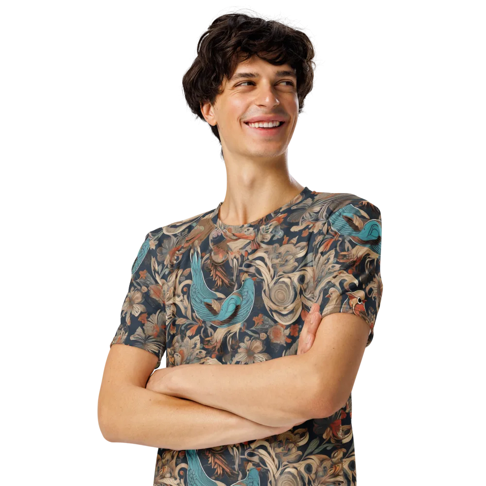 Aviary Nocturne on Men's Crew Neck T-Shirt — Left Front