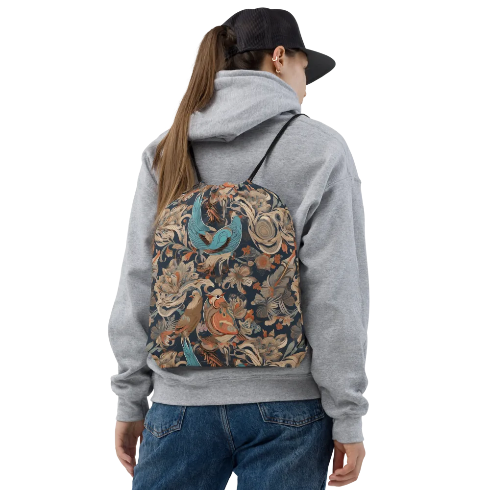 Aviary Nocturne on Drawstring Bag — Front