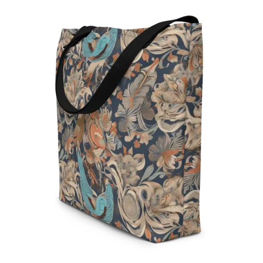 Aviary Nocturne on a Large Tote Bag W/ Pocket