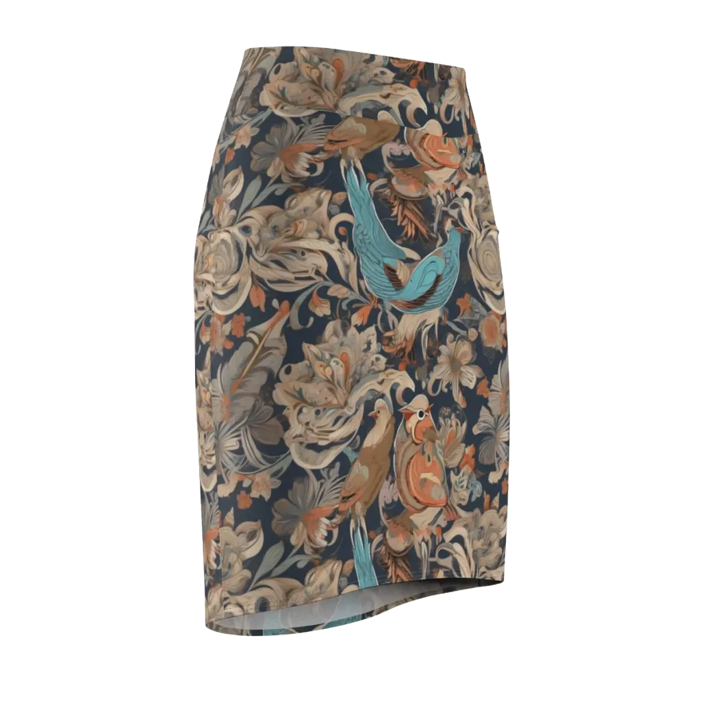Aviary Nocturne on Pencil Skirt — Front Side