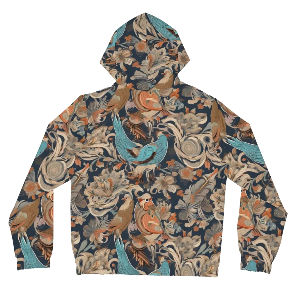 Aviary Nocturne on Women's Full-Zip Hoodie — Back