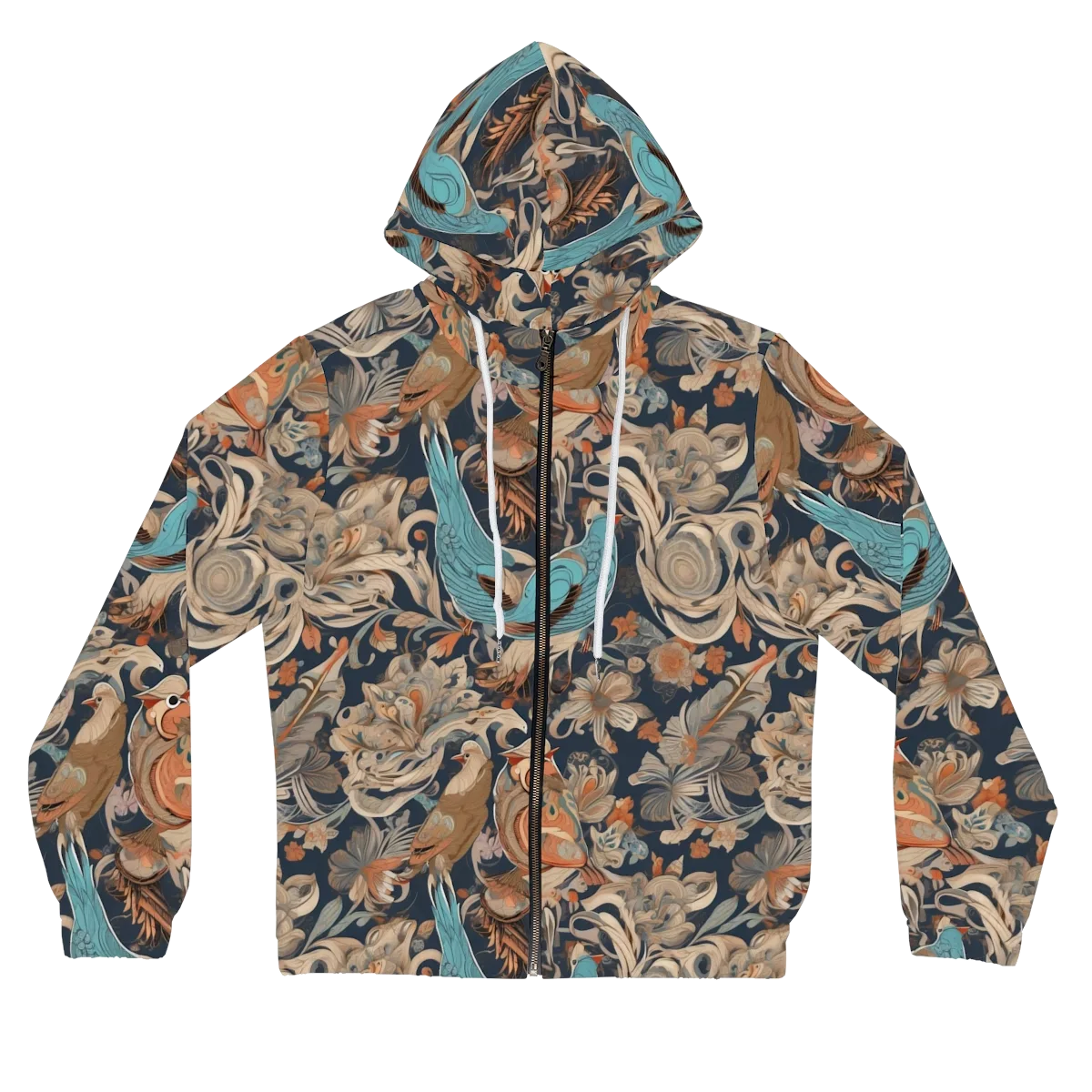 Aviary Nocturne on Women's Full-Zip Hoodie — Front