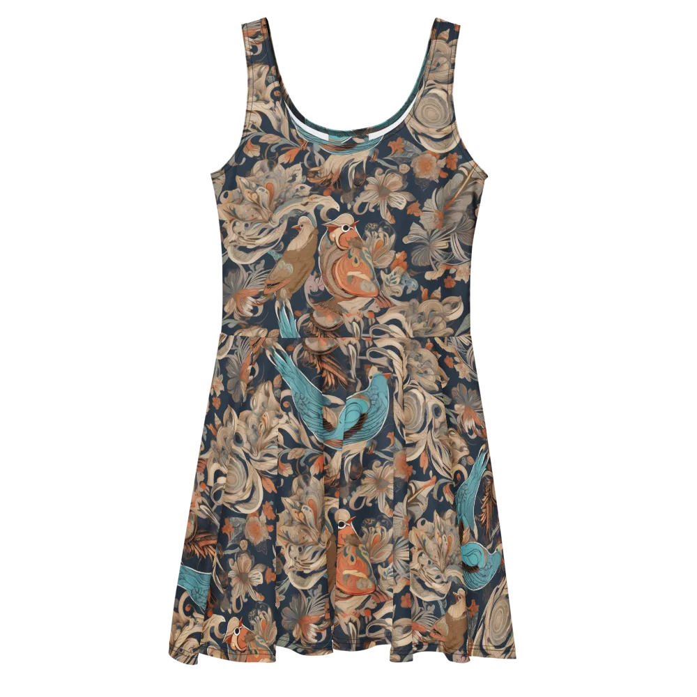 Aviary Nocturne on Skater Dress — Front