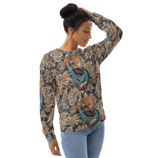 Aviary Nocturne on a Sweatshirt