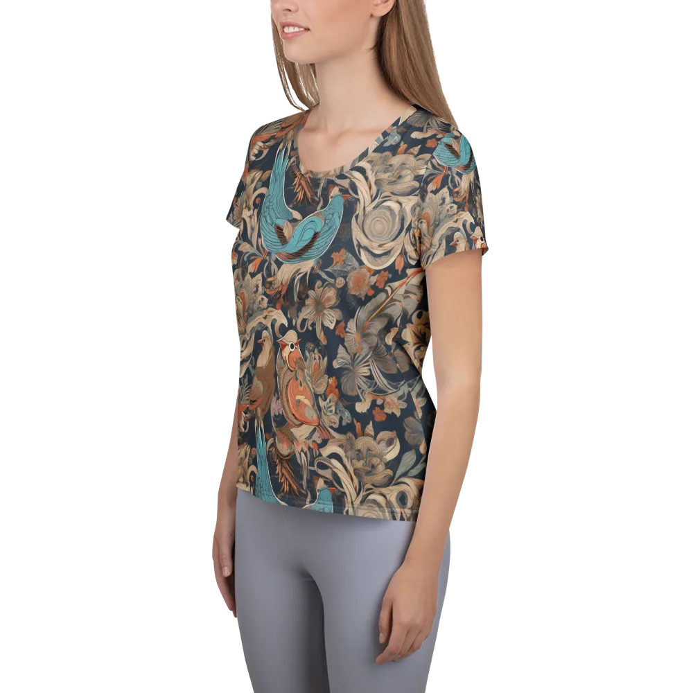Aviary Nocturne on Women's Athletic T-Shirt — Left