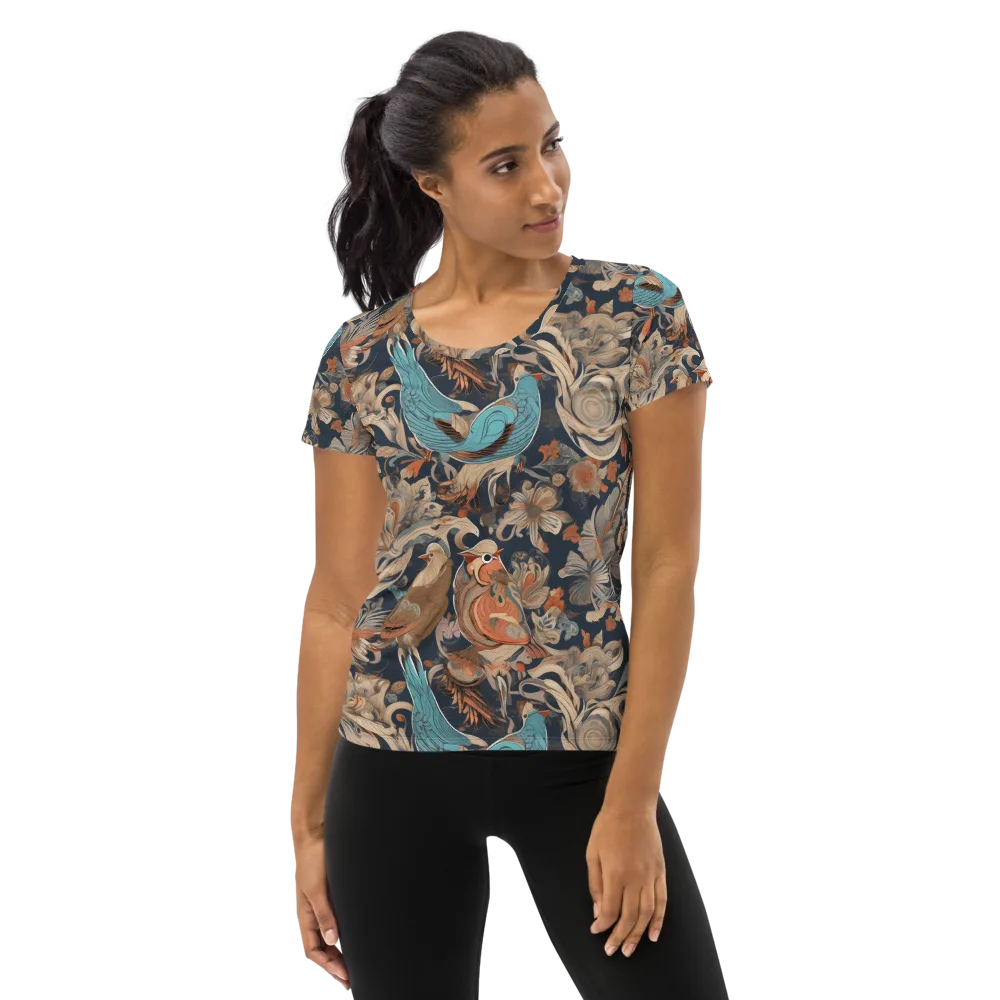 Aviary Nocturne on Women's Athletic T-Shirt — Front
