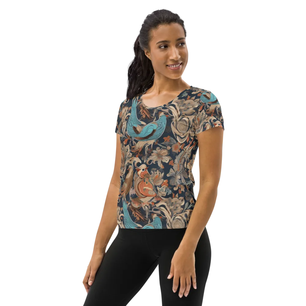 Aviary Nocturne on Women's Athletic T-Shirt — Left