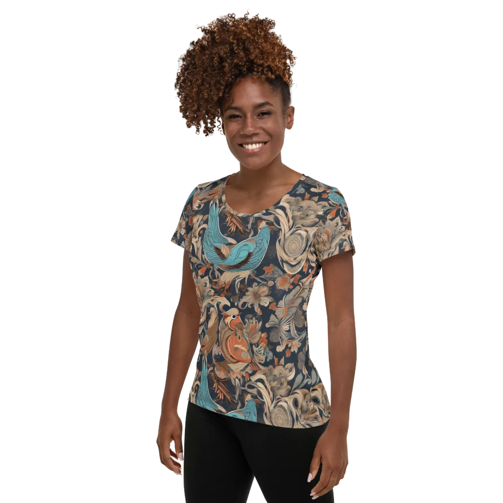 Aviary Nocturne on Women's Athletic T-Shirt — Left