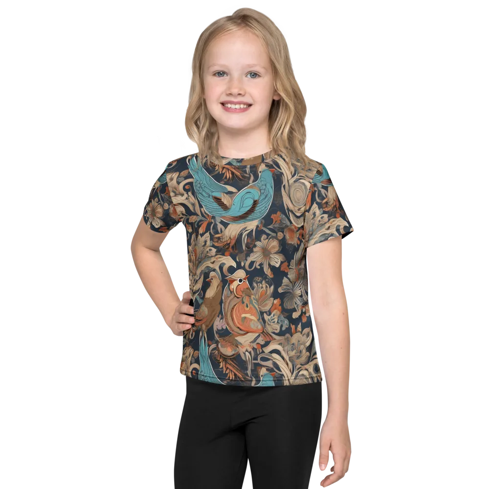 Aviary Nocturne on Kids Crew Neck T-Shirt — Front