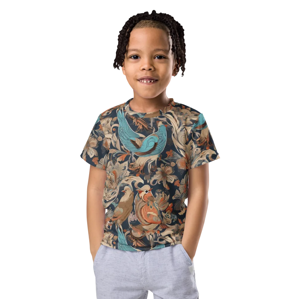 Aviary Nocturne on Kids Crew Neck T-Shirt — Front