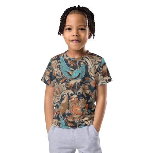 Aviary Nocturne on a Kids Crew Neck T-Shirt