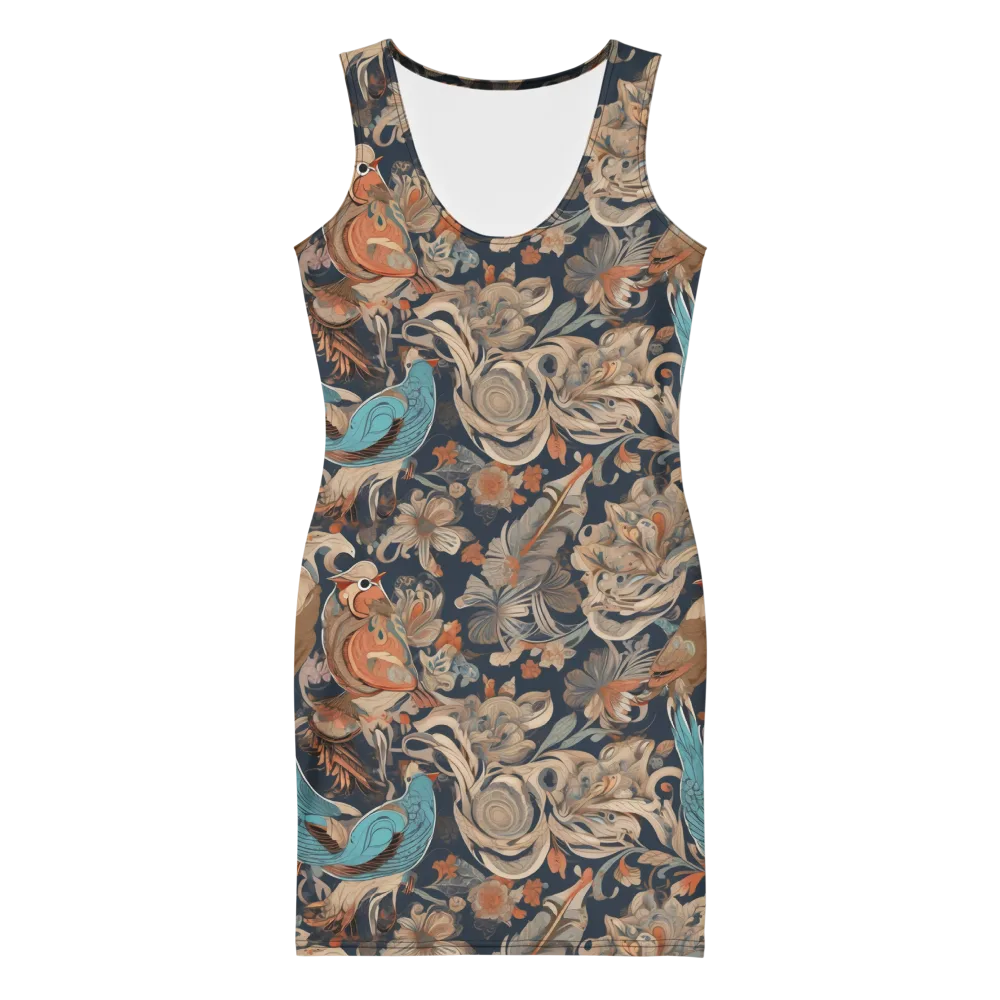 Aviary Nocturne on Bodycon Dress — Front
