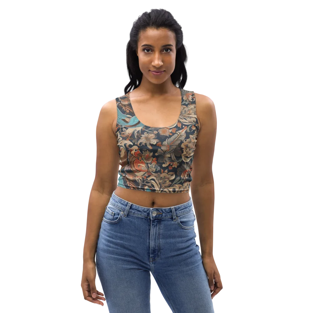 Aviary Nocturne on Crop Top — Front