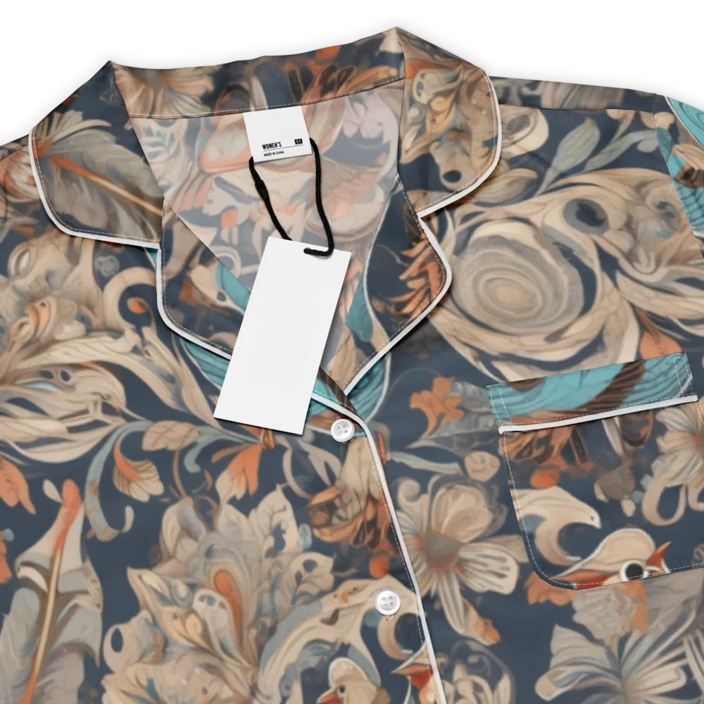 Aviary Nocturne on Women's Short Sleeve Pajama Top — Product details