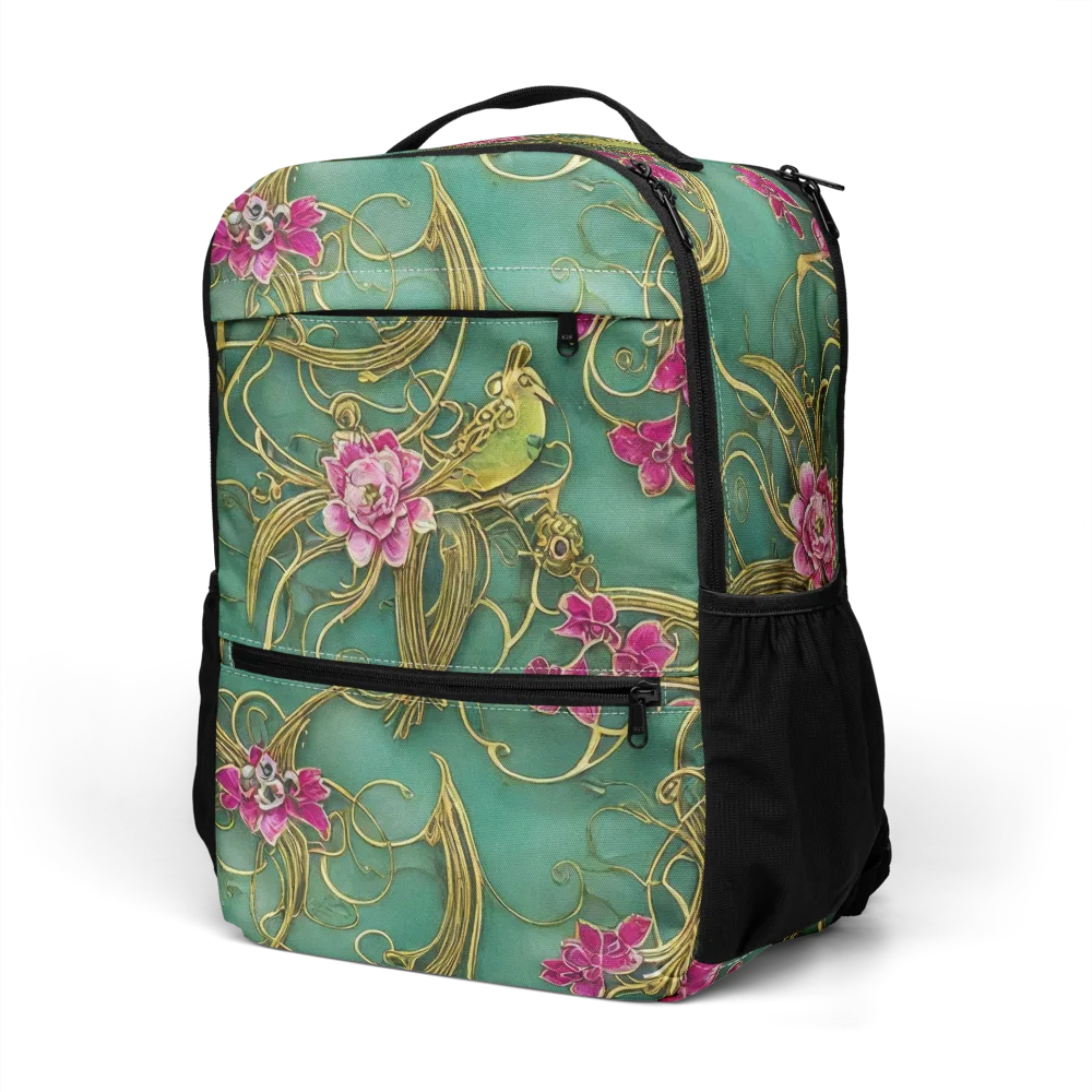 Verdigris Aviary on Utility Backpack — Left Front