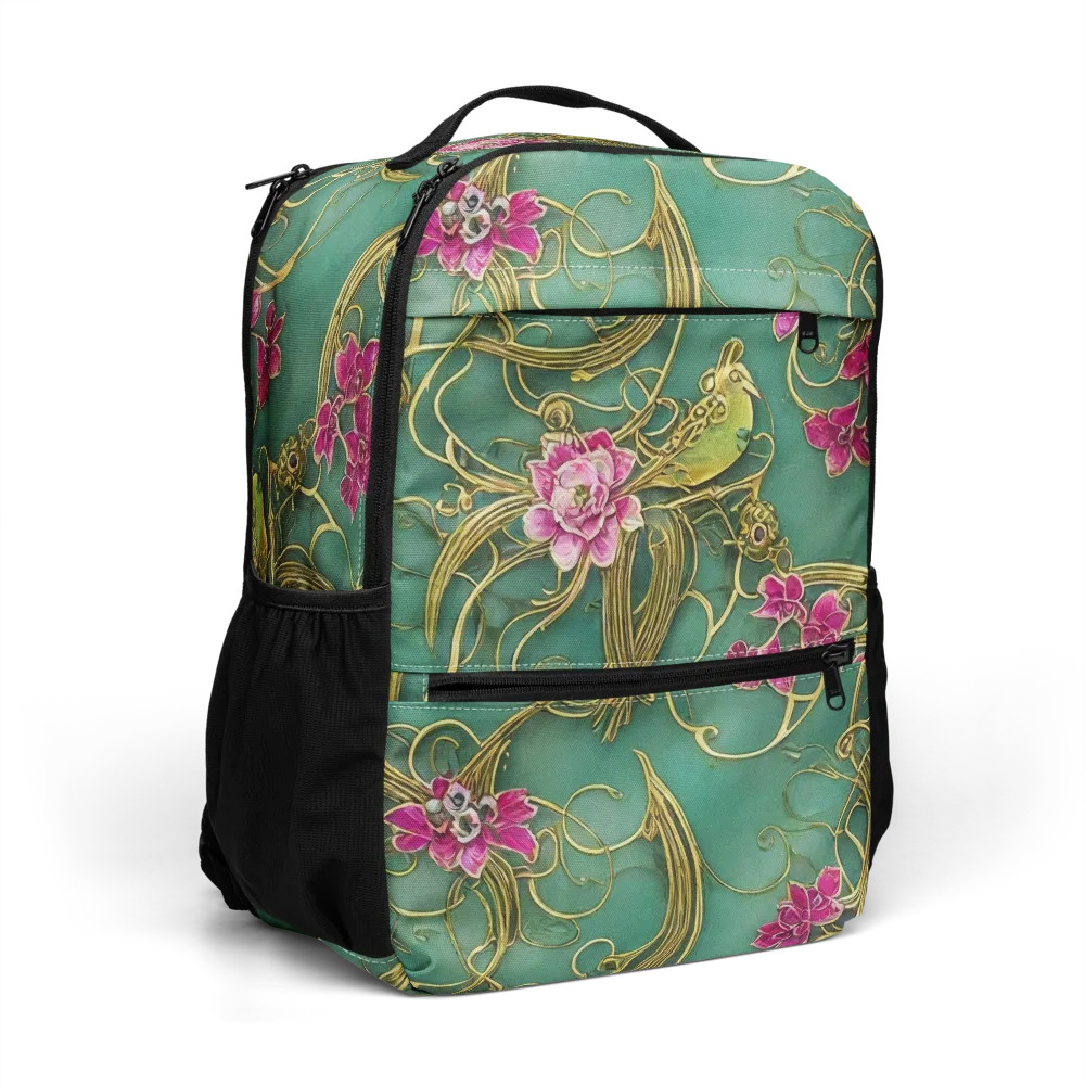 Verdigris Aviary on Utility Backpack — Right Front
