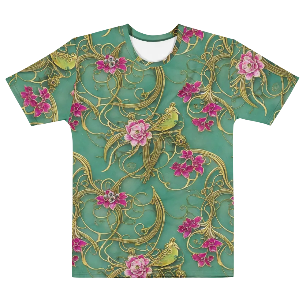 Verdigris Aviary on Men's Cotton Crew Neck T-Shirt — Front