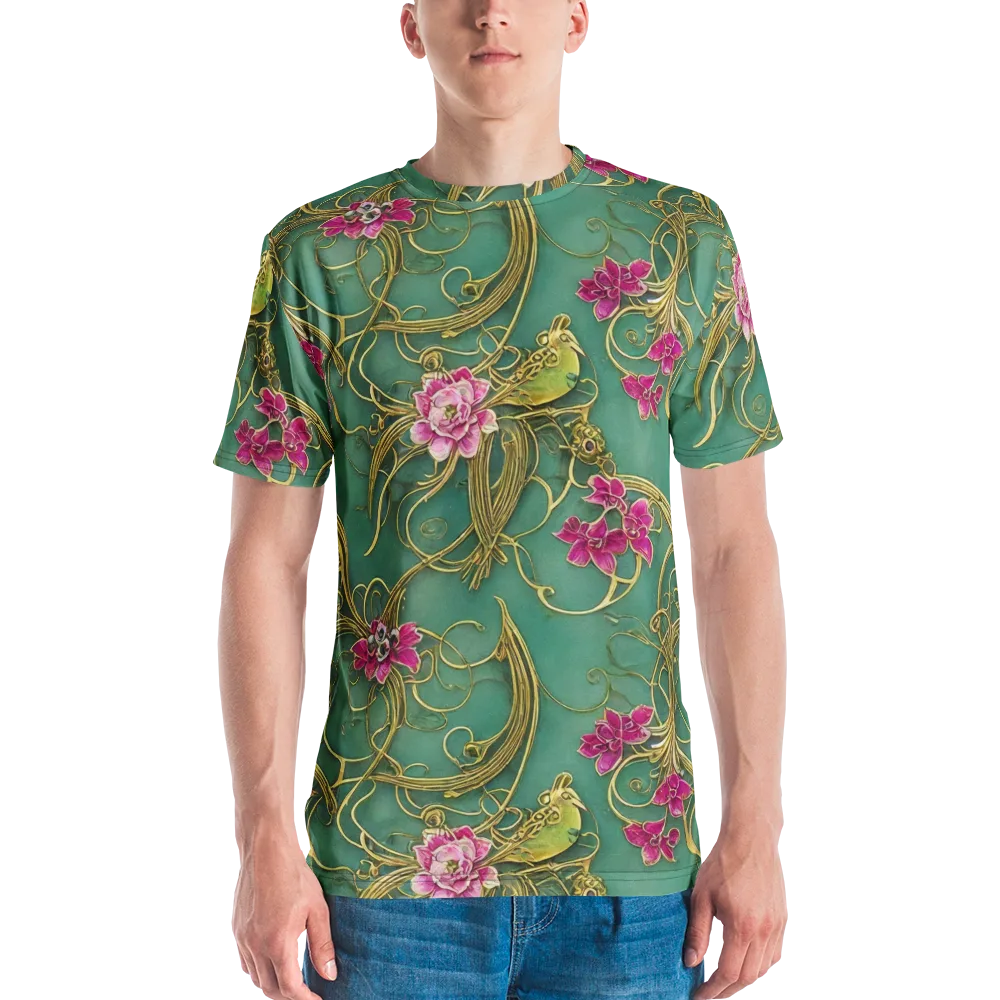 Verdigris Aviary on Men's Crew Neck T-Shirt — Front