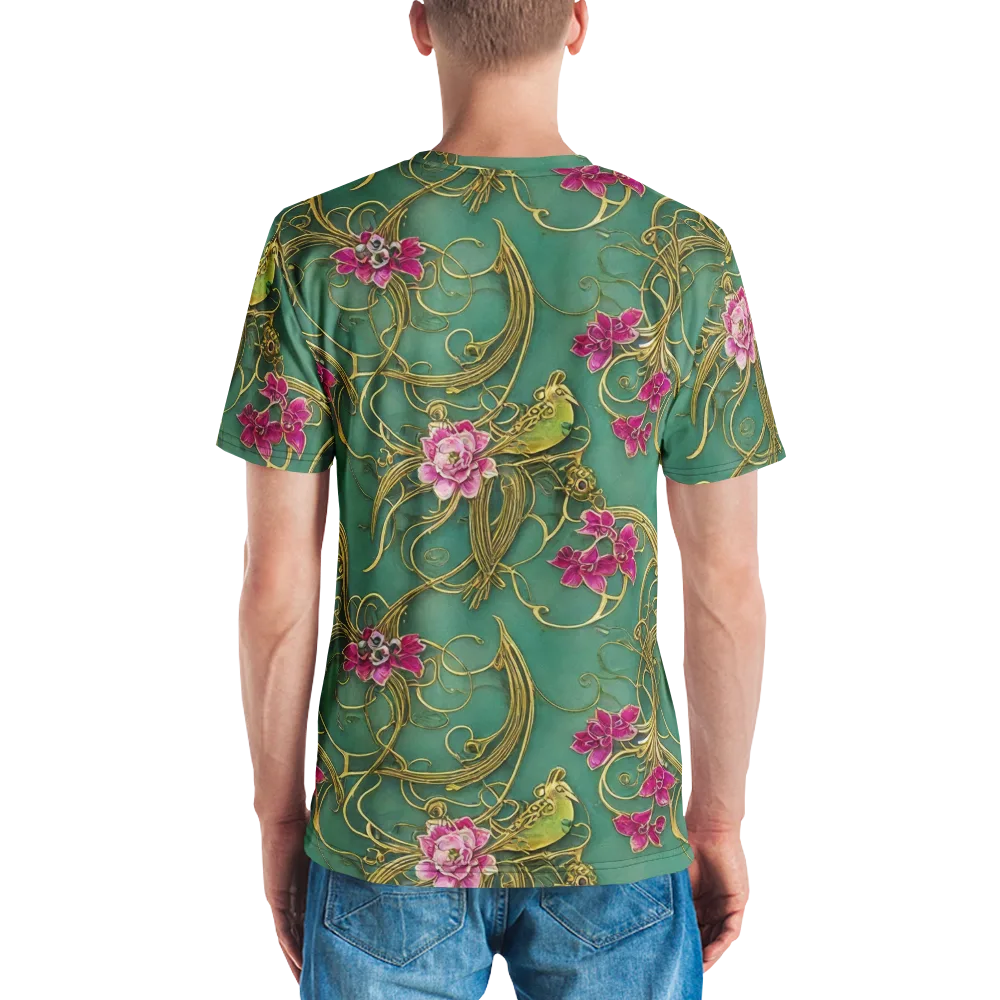 Verdigris Aviary on Men's Crew Neck T-Shirt — Back