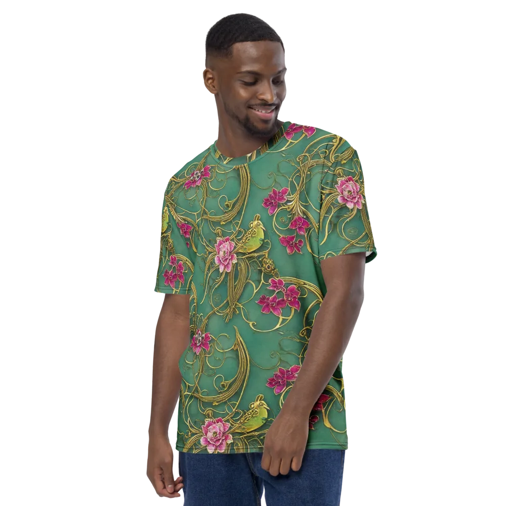 Verdigris Aviary on Men's Crew Neck T-Shirt — Left