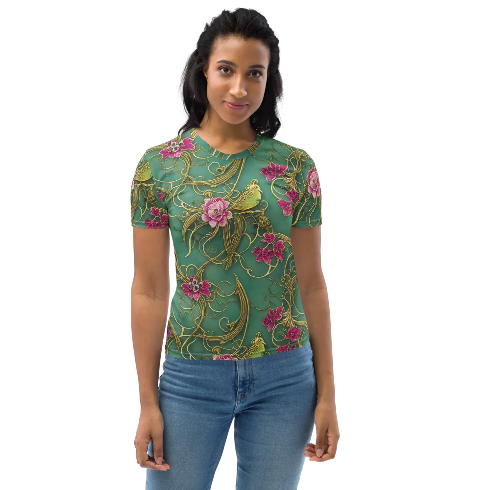 Verdigris Aviary on Women's Crew Neck T-Shirt — Front