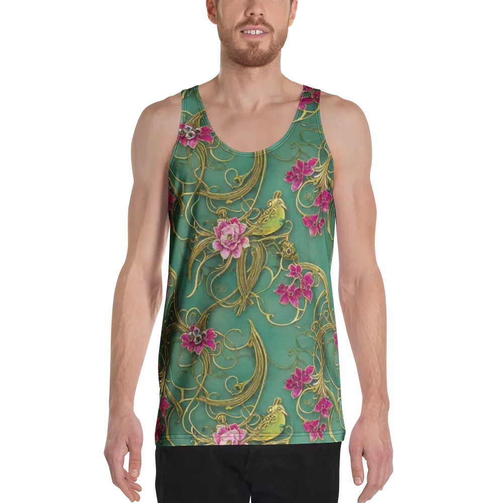 Verdigris Aviary on Men's Tank Top — Front