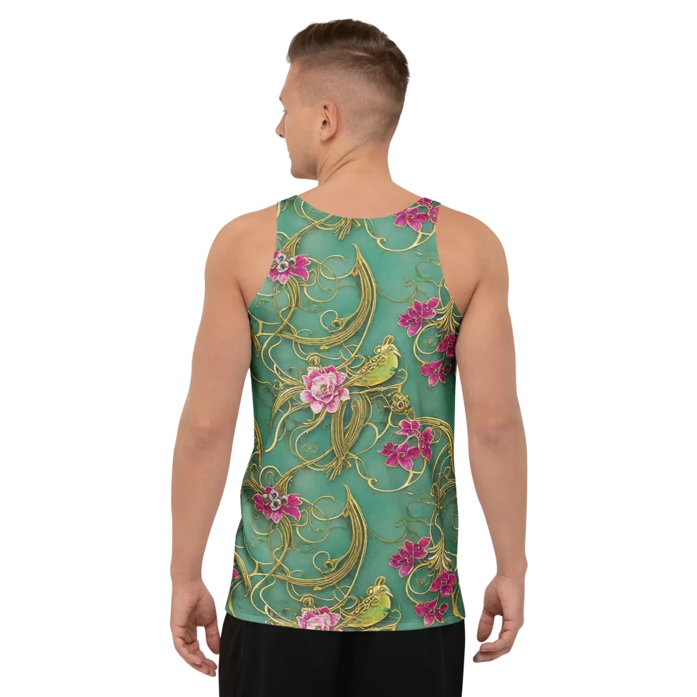 Verdigris Aviary on Men's Tank Top — Back