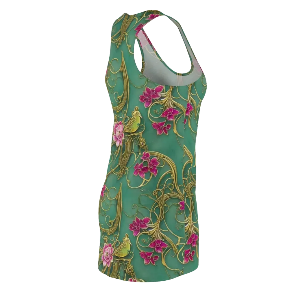 Verdigris Aviary on Racerback Dress — Back Side
