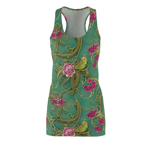 Verdigris Aviary on a Racerback Dress