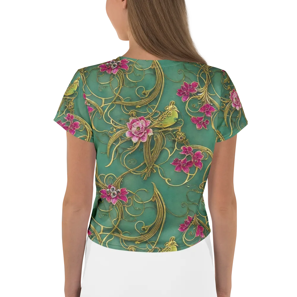 Verdigris Aviary on Crop Tee — Back