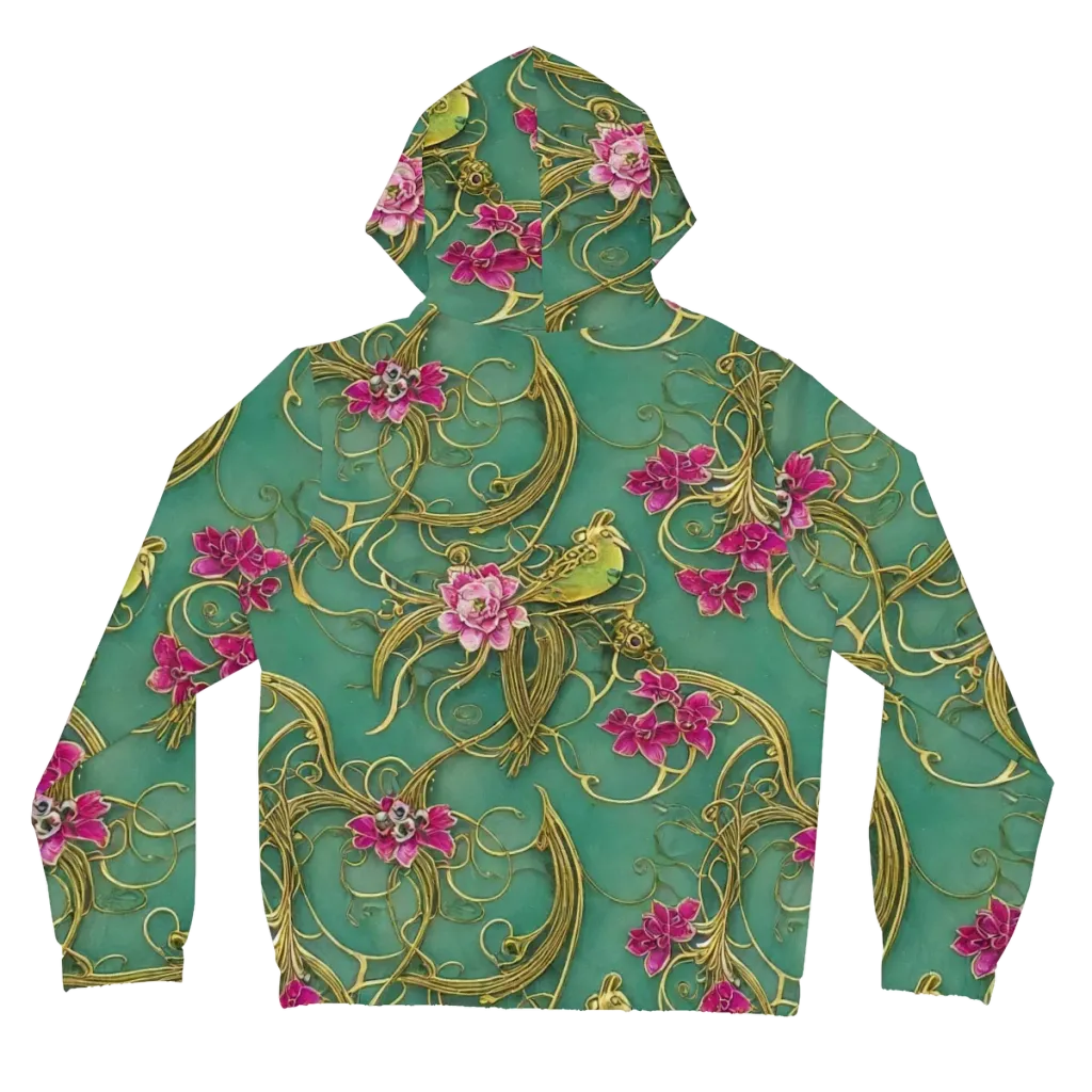 Verdigris Aviary on Women's Full-Zip Hoodie — Back