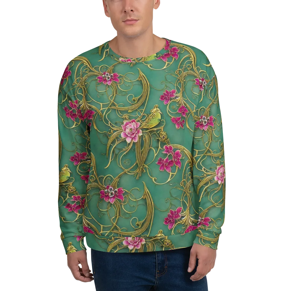Verdigris Aviary on Sweatshirt — Front